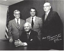 Judge John Sanders, Mayor Roy Kropke, Pete Schabarum, and  Judge John Sturg